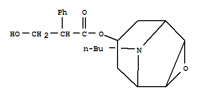Structure of Benzeneacetic acid, a-(hydroxymethyl)-,9-butyl-3-oxa-9-azatricyclo[3.3.1.02,4]non-7-yl ester, [7(S)-(1a,2b,4b,5a,7b)]- (9CI)
