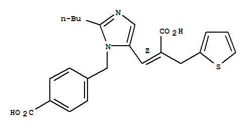 2-Thiophenepropanoicacid, a-[[2-butyl-1-[(4-carboxyphenyl)methyl]-1H-imidazol-5-yl]methylene]-,(Z)-结构式