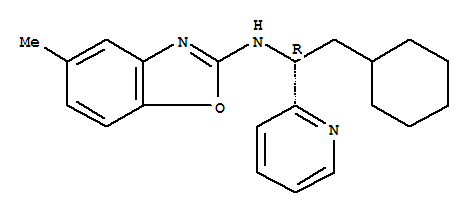2-Benzoxazolamine,N-[2-cyclohexyl-1-(2-pyridinyl)ethyl]-5-methyl-, (R)-结构式