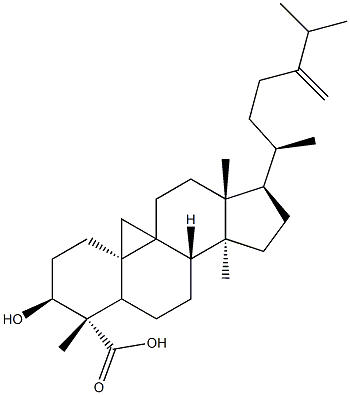 Structure of 9,19-Cyclolanostan-28-oicacid, 3-hydroxy-24-methylene-, (3b,4a)-