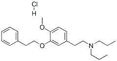 N,N-二乙基-2-(4-甲氧基-3-苯乙基氧基苯基)乙胺盐酸盐结构式