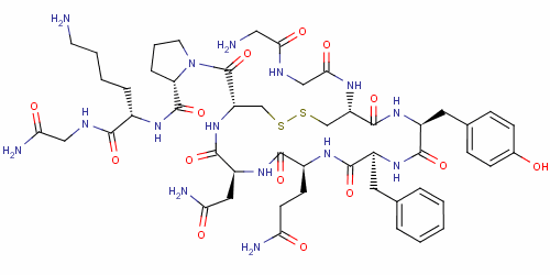 Structure of vasopressin, N-(N-Gly-Gly)-8-Lys-
