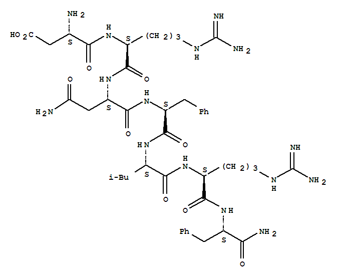 Structure of ASP-ARG-ASN-PHE-LEU-ARG-PHE AMIDE*TRIFLUOROACETATE