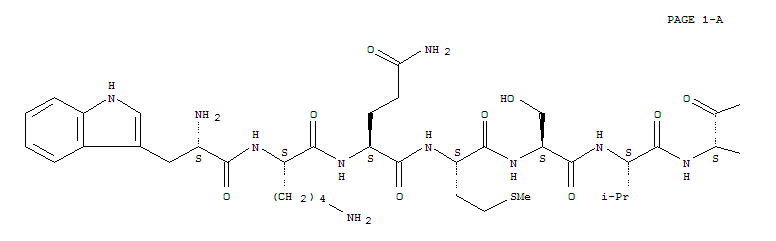 Structure of H-tryptophyl-lysyl-glutaminyl-methionyl-seryl-valyl-tryptophylamide