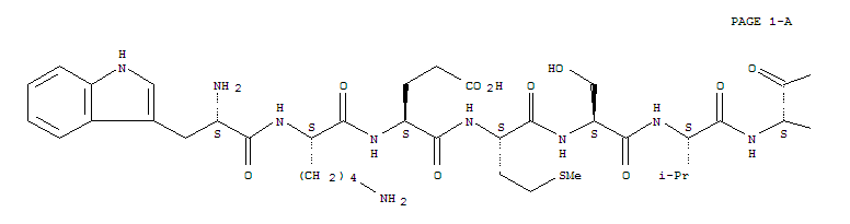 Structure of H-tryptophyl-lysyl-glutamyl-methionyl-seryl-valyl-tryptophylamide