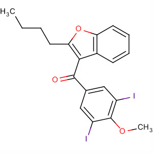 Structure of Methanone, (2-butyl-3-benzofuranyl)(3,5-diiodo-4-methoxyphenyl)-