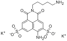Structure of N-(5-AMINOPENTYL)-4-AMINO-3,6-DISULFO-1,8-NAPHTHALIMIDE DIPOTASSIUM SALT