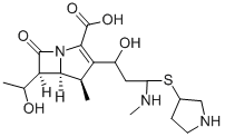 (4R,5R,6S)-6-(1-hydroxyethyl)-3-[(3S,5S)-5-[(1R)-1-hydroxy-3-methylamino-propyl]pyrrolidin-3-yl]sulfanyl-4-methyl-7-oxo-1-azabicyclo[3.2.0]hept-2-ene-2-carboxylic acid结构式