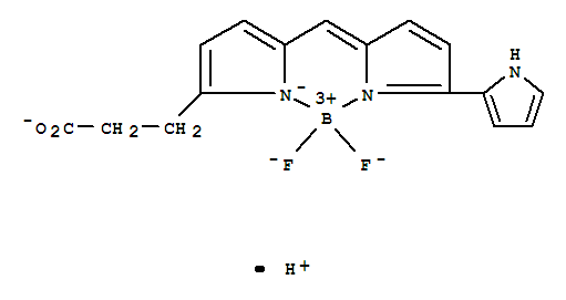 Structure of Borate(1-),difluoro[5-[[5-(1H-pyrrol-2-yl)-2H-pyrrol-2-ylidene-kN]methyl]-1H-pyrrole-2-propanoato(2-)-kN1]-, hydrogen (1:1), (T-4)-