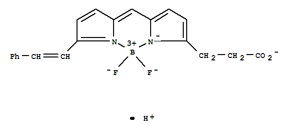 Structure of Borate(1-),difluoro[5-[[5-(2-phenylethenyl)-2H-pyrrol-2-ylidene]methyl]-1H-pyrrole-2-propanoato(2-)-N1,N5]-,hydrogen, [T-4-(E)]-