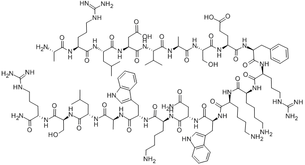Structure of H-ALA-ARG-LEU-ASP-VAL-ALA-SER-GLU-PHE-ARG-LYS-LYS-TRP-ASN-LYS-TRP-ALA-LEU-SER-ARG-NH2