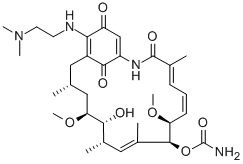 17-(DIMETHYLAMINOETHYLAMINO)-17-DEMETHOXYGELDANAMYCIN HCL结构式