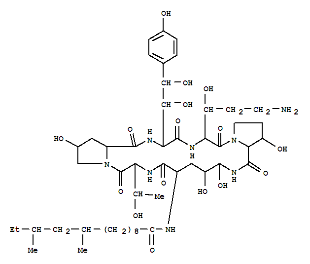 Structure of PneumocandinB0, 5-(threo-3-hydroxy-L-ornithine)-