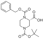 Structure of (S)-N-4-BOC-N-1-CBZ-2-PIPERAZINE CARBOXYLIC ACID