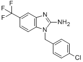 Structure of 2-amino-1-(4-chlorobenzyl)-5-trifluoromethylbenzimidazole