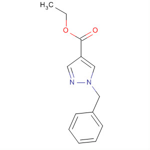Structure of 1H-Pyrazole-4-carboxylic acid, 1-(phenylmethyl)-, ethyl ester