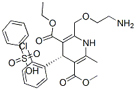 Structure of 3,5-Pyridinedicarboxylic acid, 2-[(2-aminoethoxy)methyl]-4-(2-chlorophenyl)-1,4-dihydro-6-methyl-, 3-ethyl 5-methyl ester, (4S)-, monobenzenesulfonate
