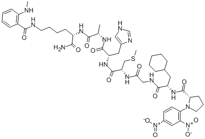 Structure of DNP-PRO-BETA-CYCLOHEXYL-ALA-GLY-CYS(ME)-HIS-ALA-LYS(N-ME-ABZ)-NH2
