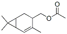 Structure of 4,7,7-trimethylbicyclo[4.1.0]hept-4-en-3-ylmethyl acetate