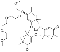Structure of TRIS(2,2,6,6-TETRAMETHYL-3,5-HEPTANE-DIONATO)LANTHANUM TETRAGLYME ADDUCT