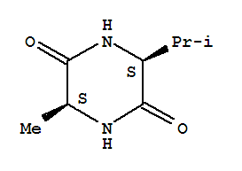 2,5-Piperazinedione, 3-methyl-6-(1-methylethyl)-结构式