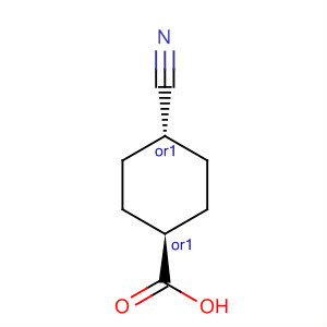 Structure of Cyclohexanecarboxylic acid, 4-cyano-, trans-