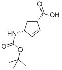 Structure of (-)-(1S,4R)-N-BOC-4-AMINOCYCLOPENT-2-ENECARBOXYLIC ACID