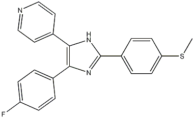 4-{4-(4-fluorophenyl)-2-[4-(methylsulfanyl)phenyl]-1H-imidazol-5-yl}pyridine结构式