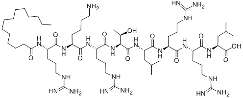Structure of PROTEIN KINASE C INHIBITOR, EGF-R FRAGMENT 651-658, MYRISTOYLATED