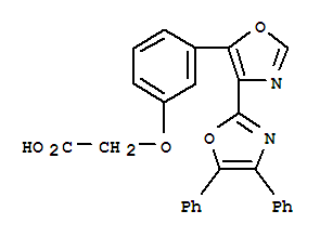 [3-(4,5-DIPHENYL[2,4'-BIOXAZOL]-5'-YL)PHENOXY]ACETIC ACID结构式