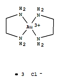 Structure of Gold(3+),bis(1,2-ethanediamine-kN1,kN2)-, chloride (1:3), (SP-4-1)-