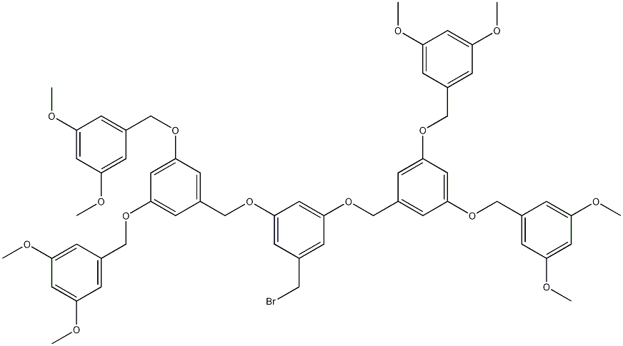 Structure of 3,5-Bis[3,5-bis(3,5-dimethoxybenzyloxy)benzyloxy]benzyl Bromide