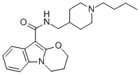 Structure of PIBOSEROD,2H-(1,3)OXAZINO(3,2-A)INDOLE-10-CARBOXAMIDE, N-((1-BUTYL-4-PIPERIDINYL)METHYL)-3,4-DIHYDRO-