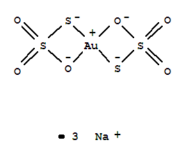 Structure of trisodium bis[thiosulphato(2-)-O,S]aurate(3-)