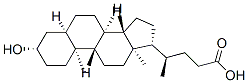 (4R)-4-[(3S,5R,8R,9S,10S,13R,14S,17R)-3-hydroxy-10,13-dimethyl-2,3,4,5,6,7,8,9,11,12,14,15,16,17-tetradecahydro-1H-cyclopenta[a]phenanthren-17-yl]pentanoic acid结构式