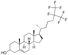 Structure of 25,26,26,26,27,27,27-heptafluorocholesterol