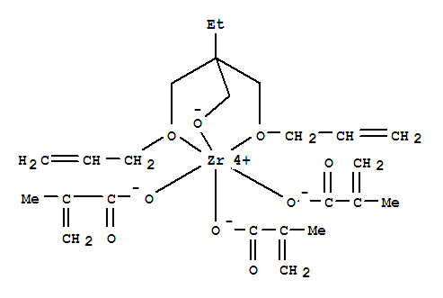 Structure of Zirconium, 2,2-bis(2-propenyloxy-.kappa.O)methyl-1-butanolato-.kappa.Otris(2-methyl-2-propenoato-.kappa.O)-, (OC-6-22)-