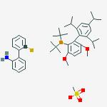 Structure of METHANESULFONATO(2-(DI-T-BUTYLPHOSPHINO)-3,6-DIMETHOXY-2',4',6'-TRI-I-PROPYL-1,1'-BIPHENYL)(2'-AMINO-1,1'-BIPHENYL-2-YL)PALLADIUM(II), MIN. 98% [T-BUBRETTPHOS PALLAD