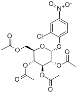 2-氯-4-硝基苯基-2,3,4,6-四-氧-乙酰基-Α-D-吡喃葡萄糖苷结构式