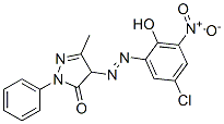 Chemical structure of 4-[(5-chloro-2-hydroxy-3-nitrophenyl)azo]-3-methyl-1-phenyl-2-pyrazolin-5-one