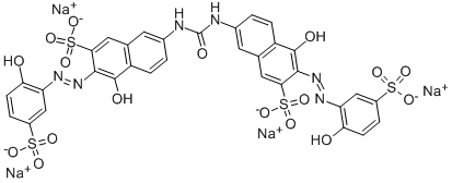 Structure of tetrasodium [mu-[[7,7-(carbonyldiimino)bis[4-hydroxy-3-[(2-hydroxy-5-sulphophenyl)azo]naphthalene-2-sulphonato]](8-)]]dicuprate(4-)