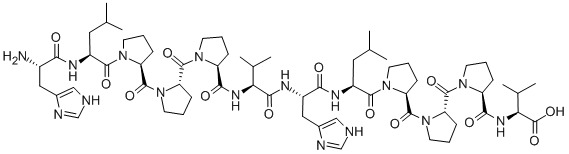 Structure of H-HIS-LEU-PRO-PRO-PRO-VAL-HIS-LEU-PRO-PRO-PRO-VAL-OH
