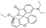 Structure of Spiroisobenzofuran-1(3H),9-9Hxanthene-2-carboxylic acid, 6-(diethylamino)-3-oxo-, ethyl ester