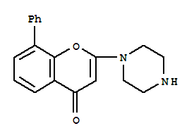 Structure of 2-(1-Piperazinyl)-8-phenyl-4H-1-benzopyran-4-one