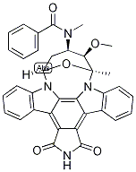 Structure of [9S-(9α,10β,11β,13α)]-N-(2,3,10,11,12,13-Hexahydro-10-methoxy-9-methyl-1,3-dioxo-9,13-epoxy-1H,9H-diindolo[1,2,3-gh:3',2',1'-lm]pyrrolo[3,4-j][1,7]benzodiazonin-11-yl)-N-methylbenzamide