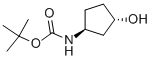 Structure of Carbamic acid, (3-hydroxycyclopentyl)-, 1,1-dimethylethyl ester, (1S-trans)-