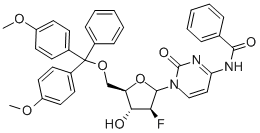 Structure of N-[1-[5-O-[Bis(4-methoxyphenyl)phenylmethyl]-2-deoxy-2-fluoro-beta-D-arabinofuranosyl]-1,2-dihydro-2-oxo-4-pyrimidinyl]benzamide