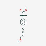 Structure of 4-(4-HYDROXY-1-BUTYNL)-A,A-DIMETHYLBENZENEACETIC ACID, METHYL ESTER
