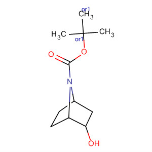 Structure of 7-Azabicyclo[2.2.1]heptane-7-carboxylic acid, 2-hydroxy-,1,1-dimethylethyl ester, (1R,2S,4S)-rel-