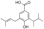 4-羟基-3-(3-甲基-2-丁烯酰基)-5-(3-甲基-2-丁烯基)苯甲酸结构式